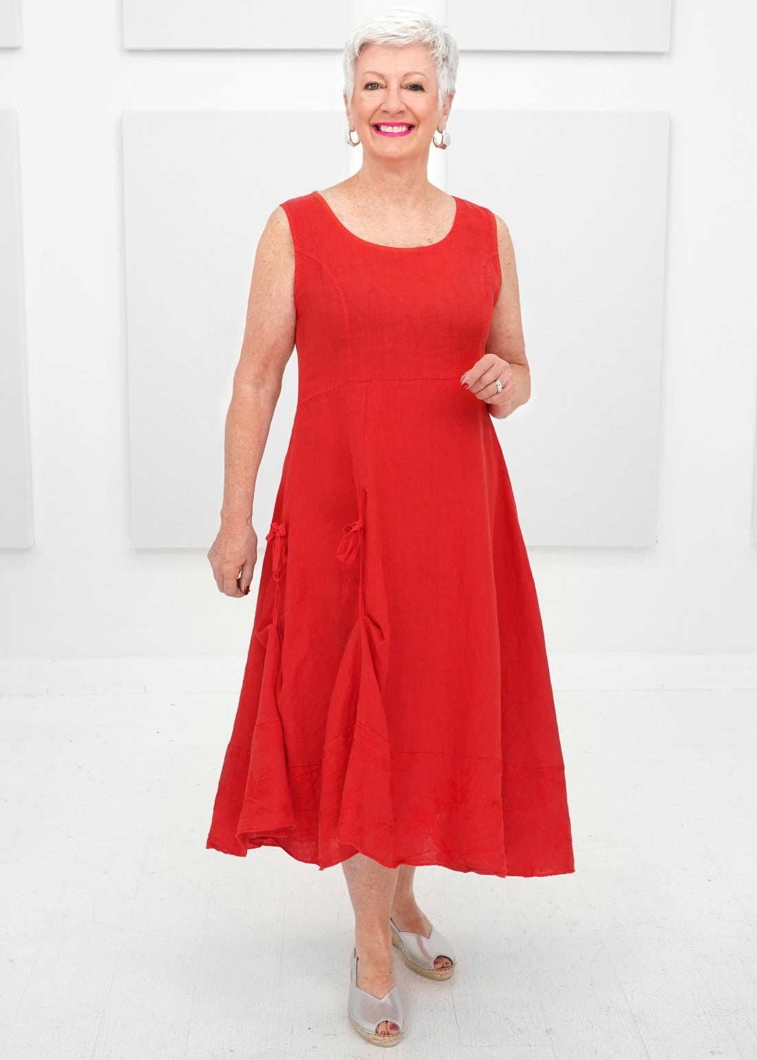 Baela Linen Dress - Sleeveless Linen