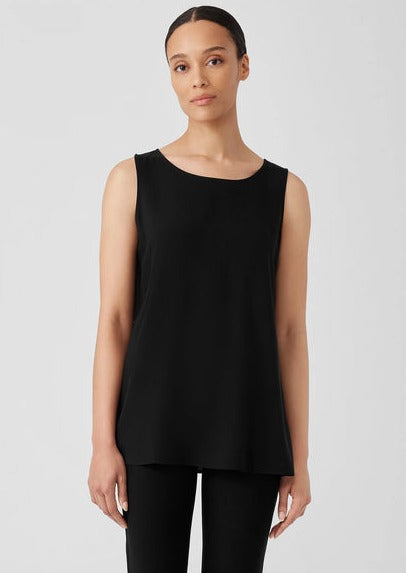 Eileen Fisher Silk Scoop Neck Long Tank Shepherd s Fashions