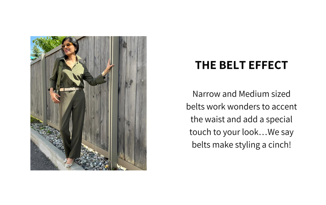 All About Belts - How Narrow and Medium size belts accent your silhouette