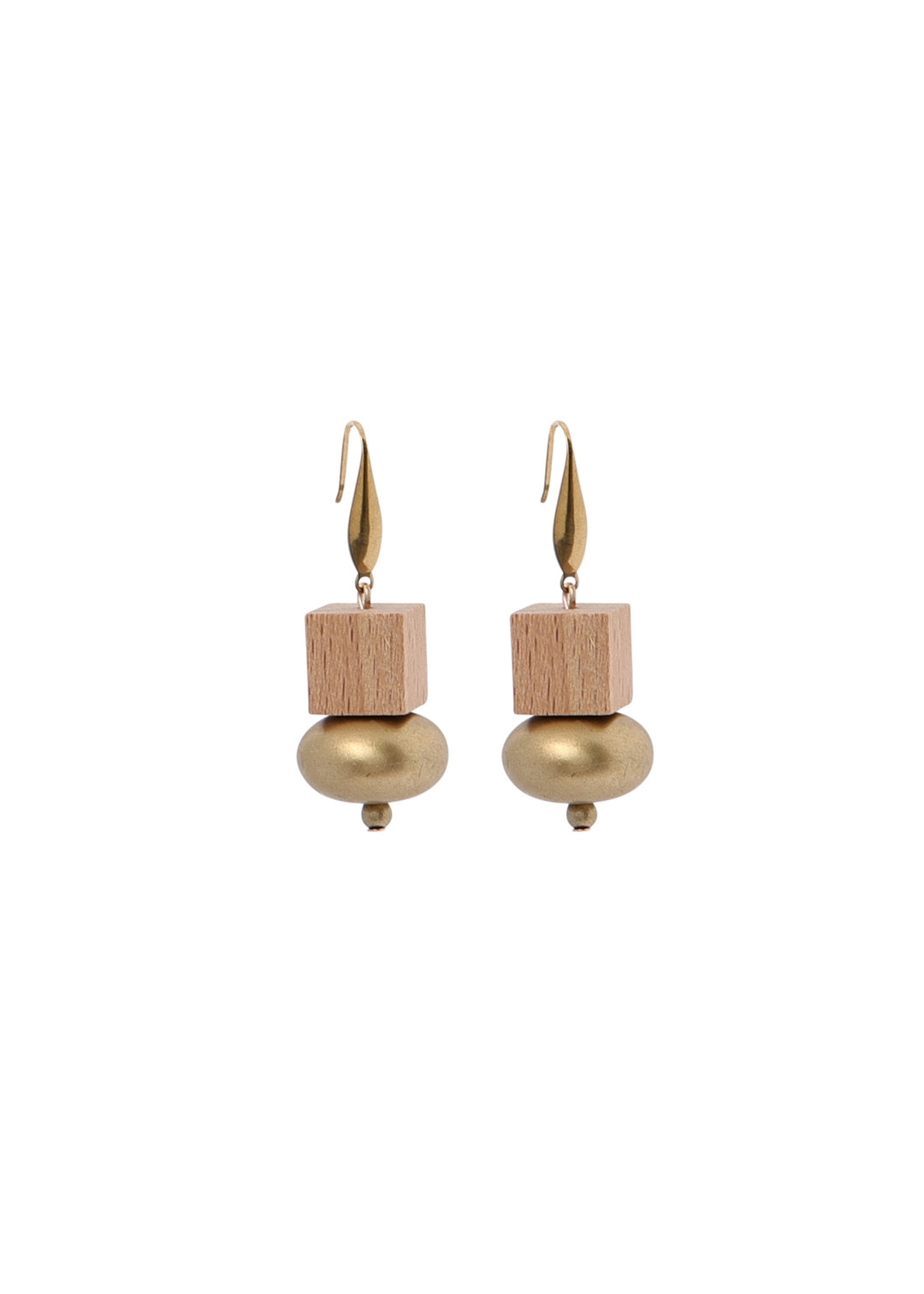 Merx - Wooden Cube Drop Earring