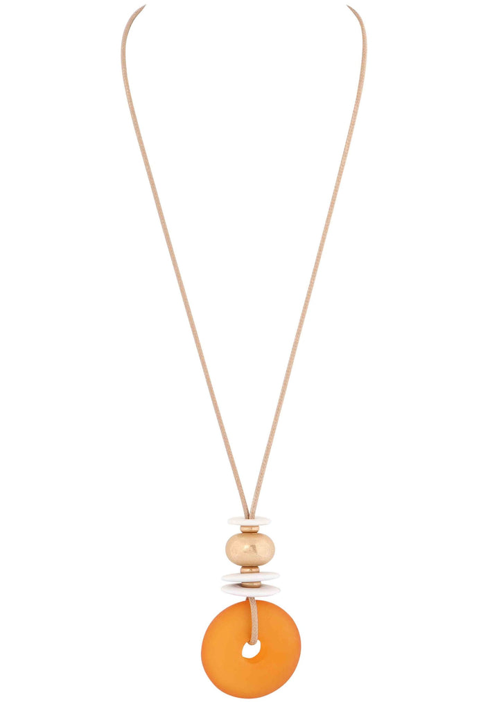 Merx - Colored Circle Drop Necklace