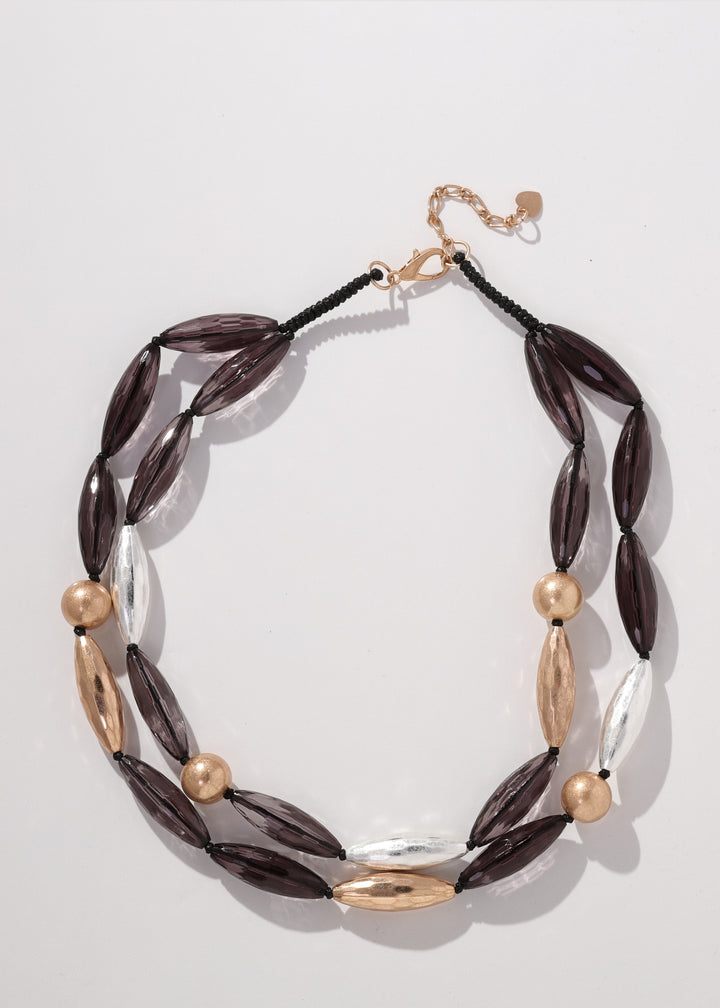 Merx - Double Strand Mixed Metal Necklace