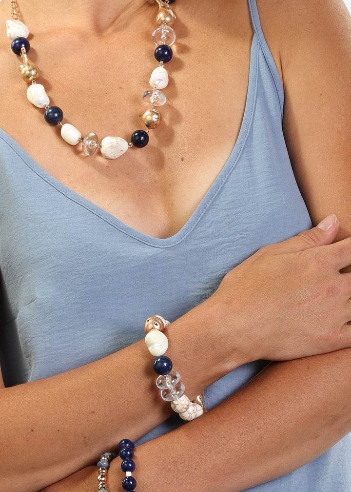 Merx - Lapis Stones & Nugget Bracelet