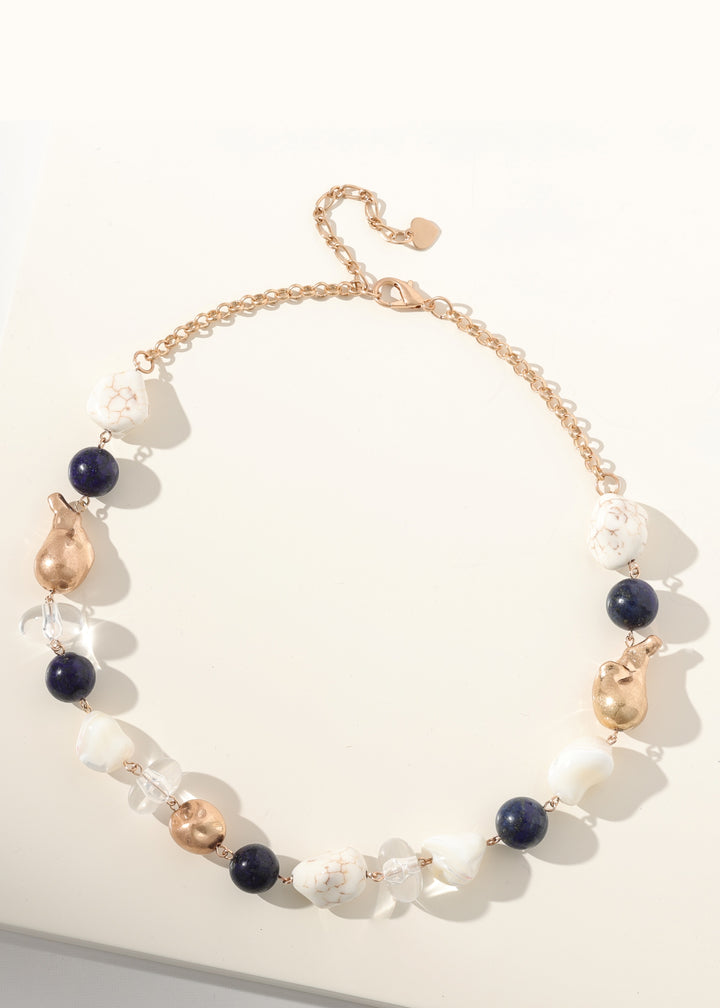 Merx - Lapis Stones & Nugget Necklace