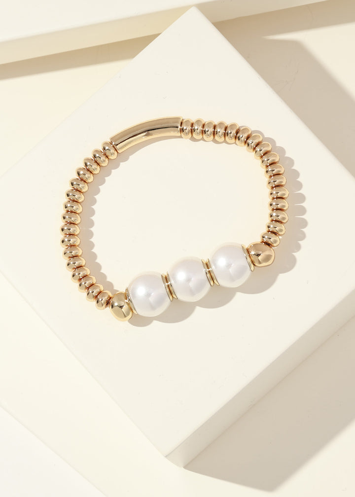 Merx - Glass Pearl Stretch Bracelet