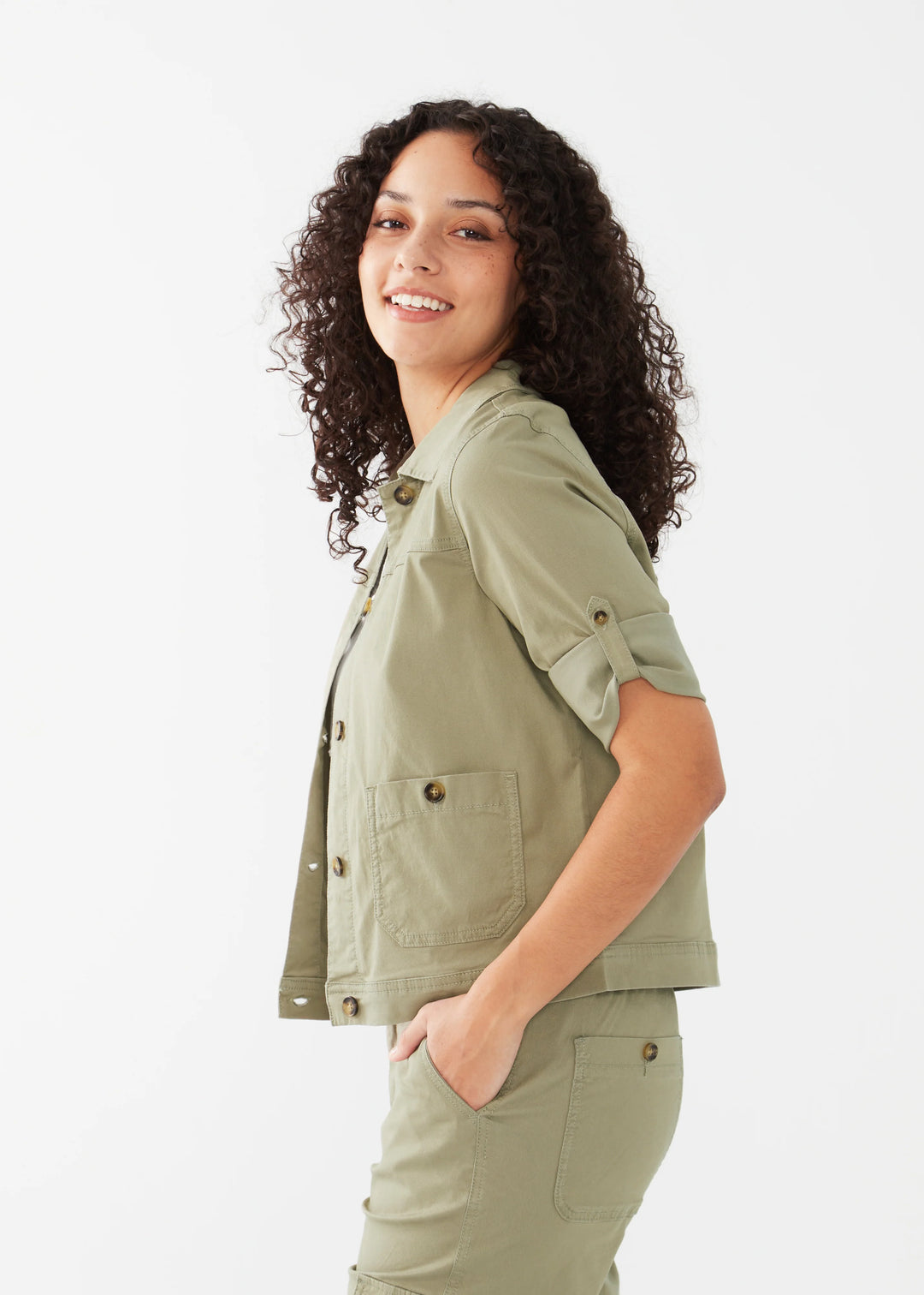 French Dressing Jeans - Cropped Tencel Cargo Jacket -SALE