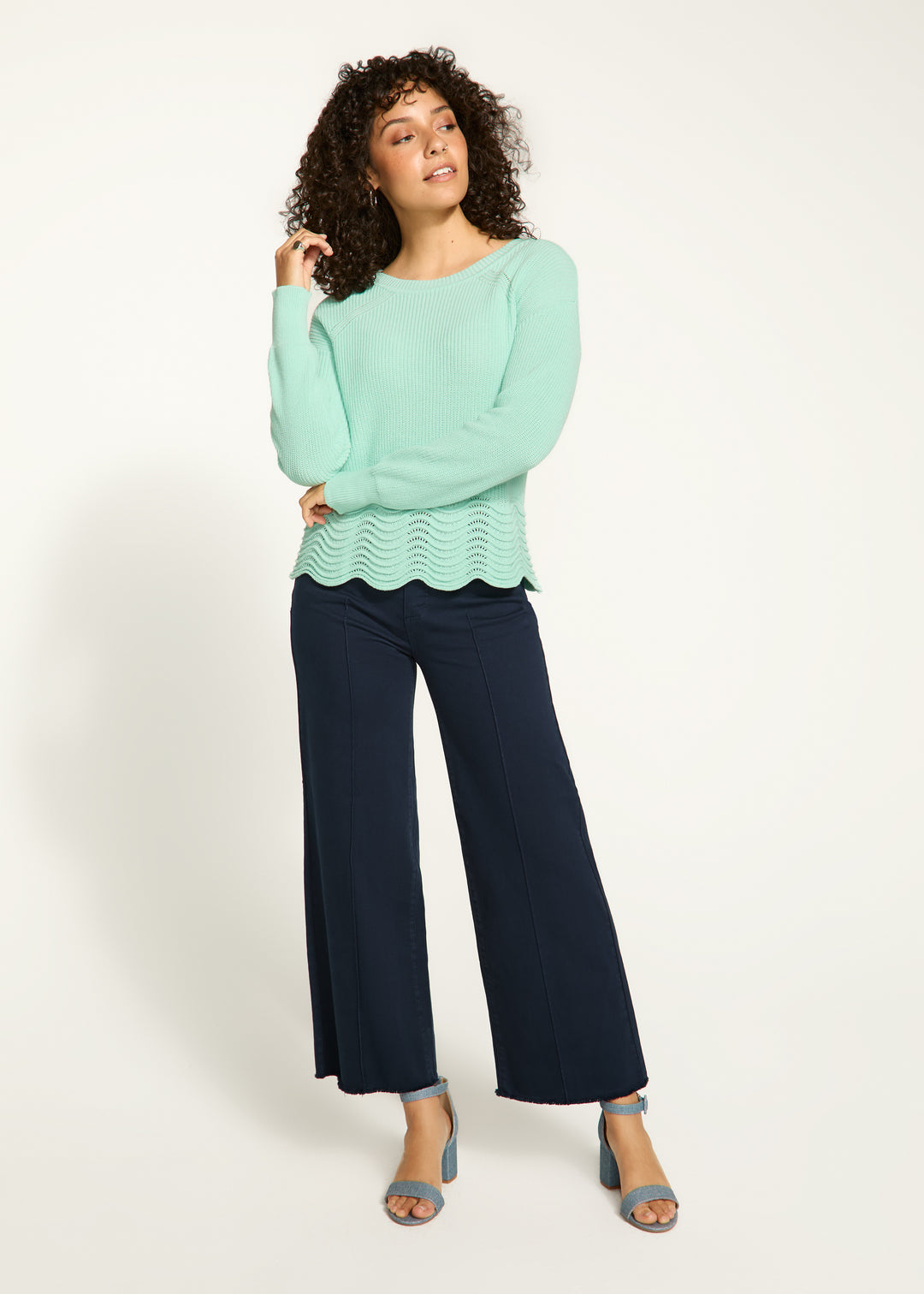 French Dressing Jeans - Scallop Hem Sweater