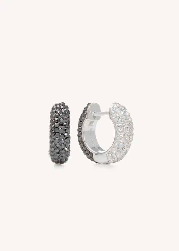 Hilberg & Berk - Small Two-Tone Reversible Sparkle Hoop Earrings