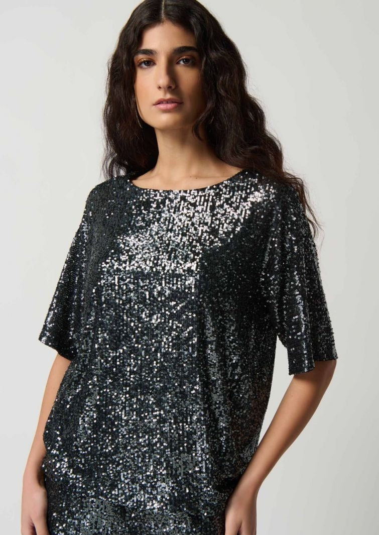 Joseph Ribkoff - Sequins Square Top – Shepherd's Fashions