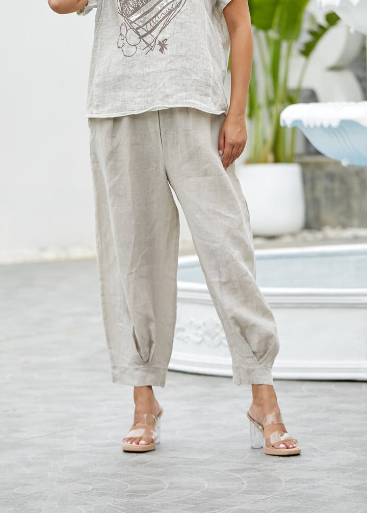 Orange - Elettra's Tapered Linen Pant