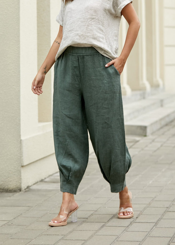 Orange - Elettra's Tapered Linen Pant