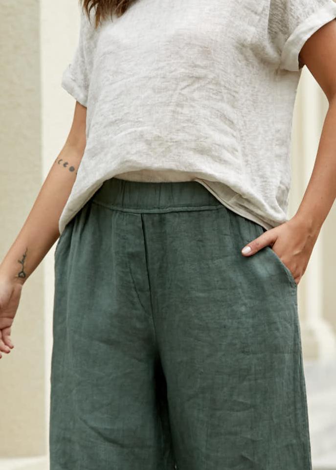 Orange - Elettra's Tapered Linen Pant