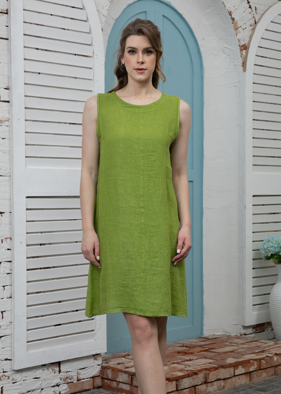 Orange - Sunlit Linen Dress