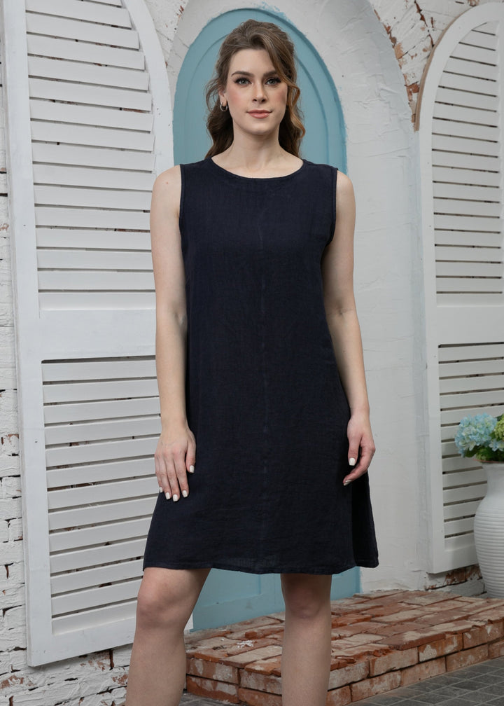 Orange - Sunlit Linen Dress