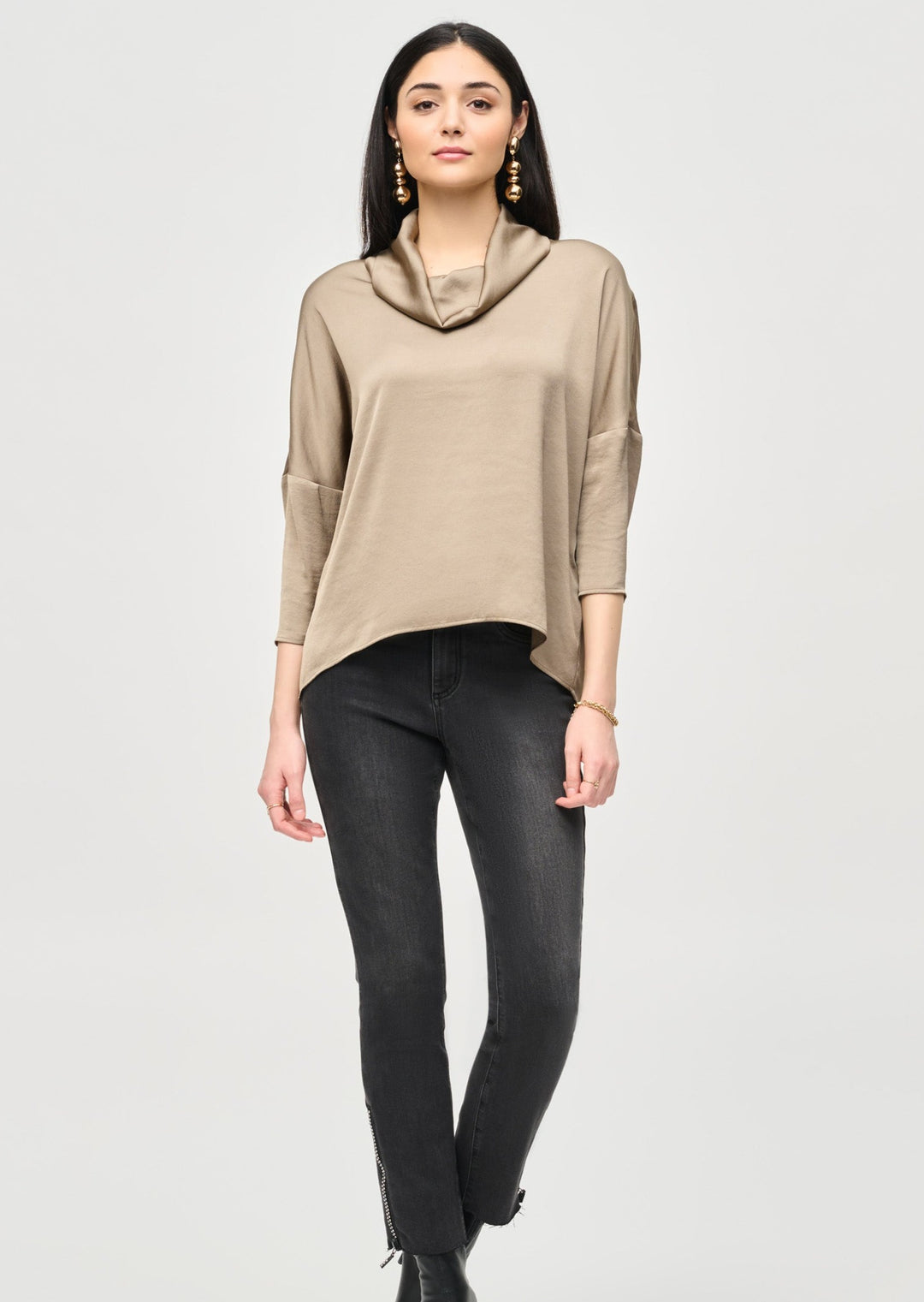 Joseph Ribkoff - Satin Cowl Collar Top