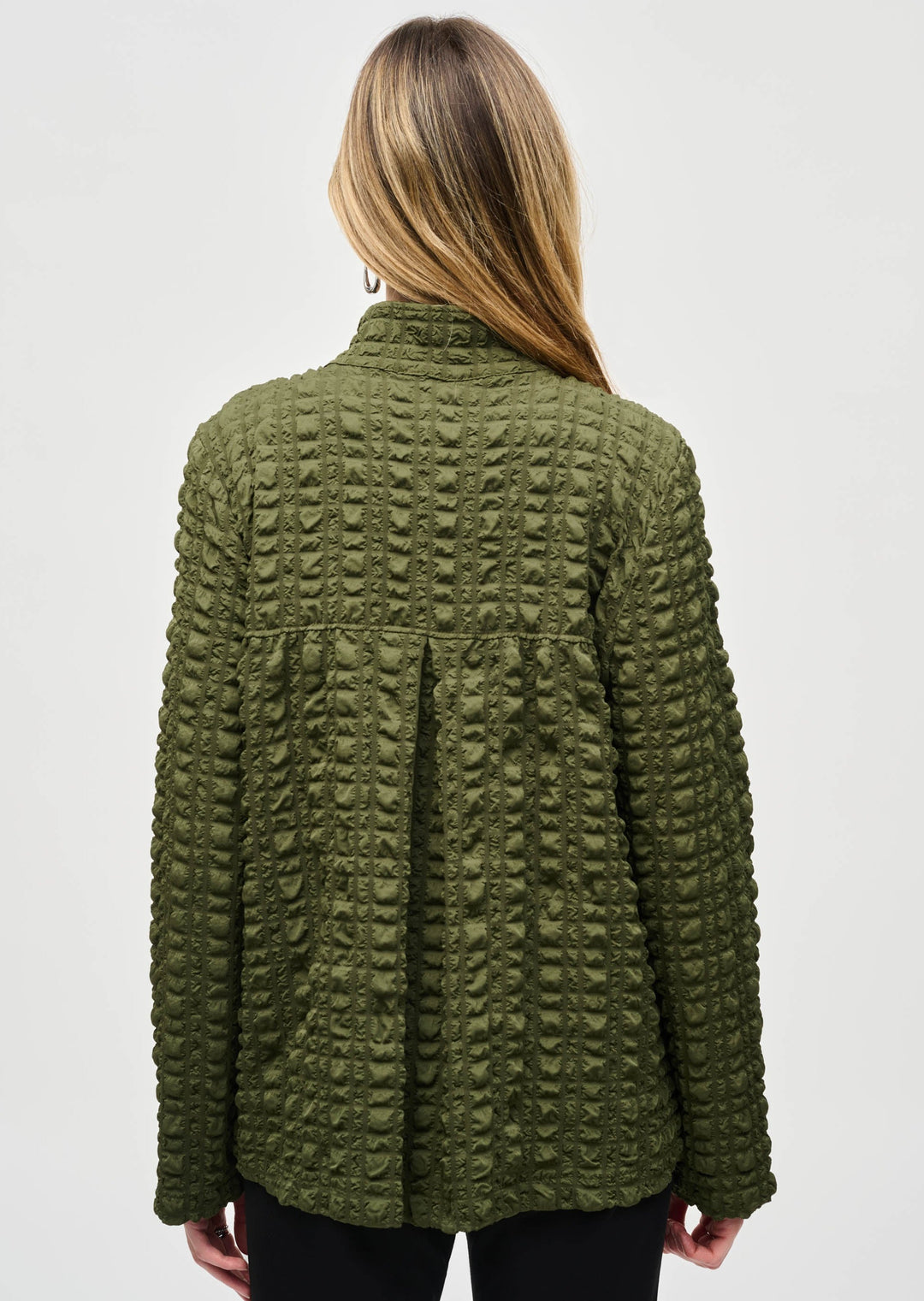 Joseph Ribkoff - Bubble Jacquard Mock Collar Jacket