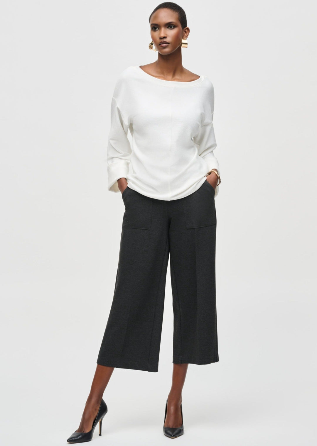 Joseph Ribkoff - Heavy Knit Pull-On Culotte Pants