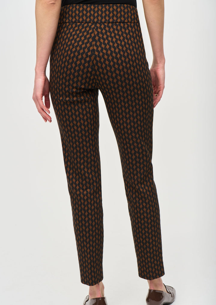 Joseph Ribkoff - Jacquard Woven Abstract Print Slim Fit Pants