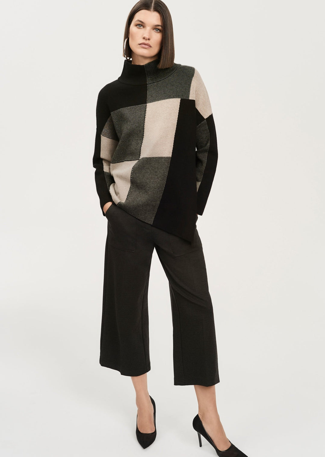 Joseph Ribkoff - Color Block Jaquard Knit Pullover