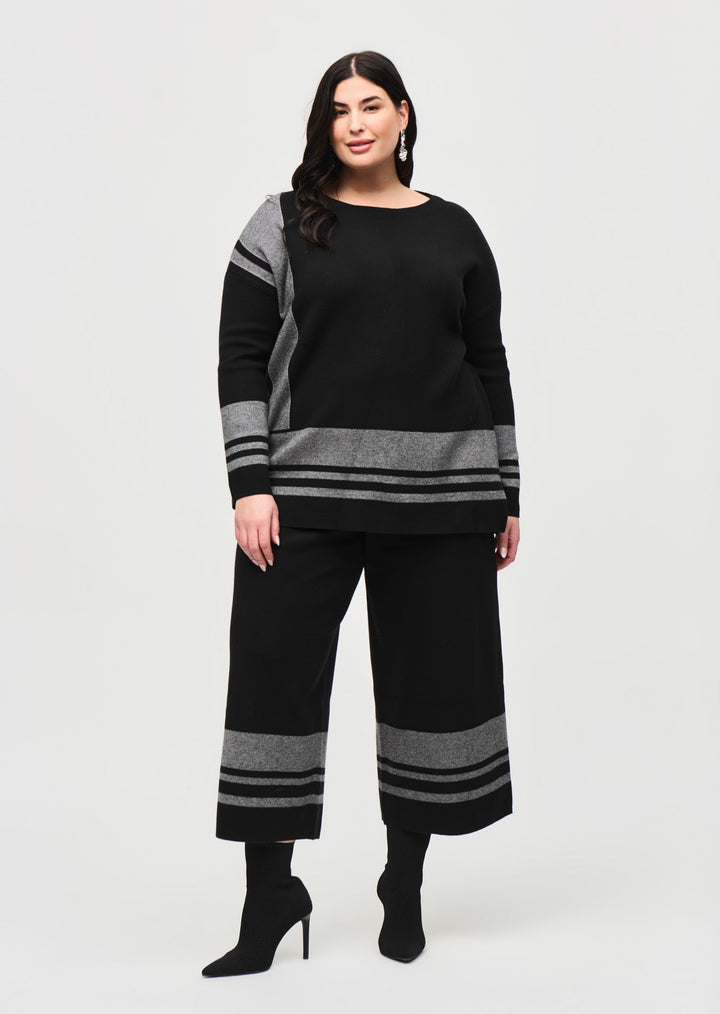 Joseph Ribkoff -  Striped Sweater Knit Boxy Top