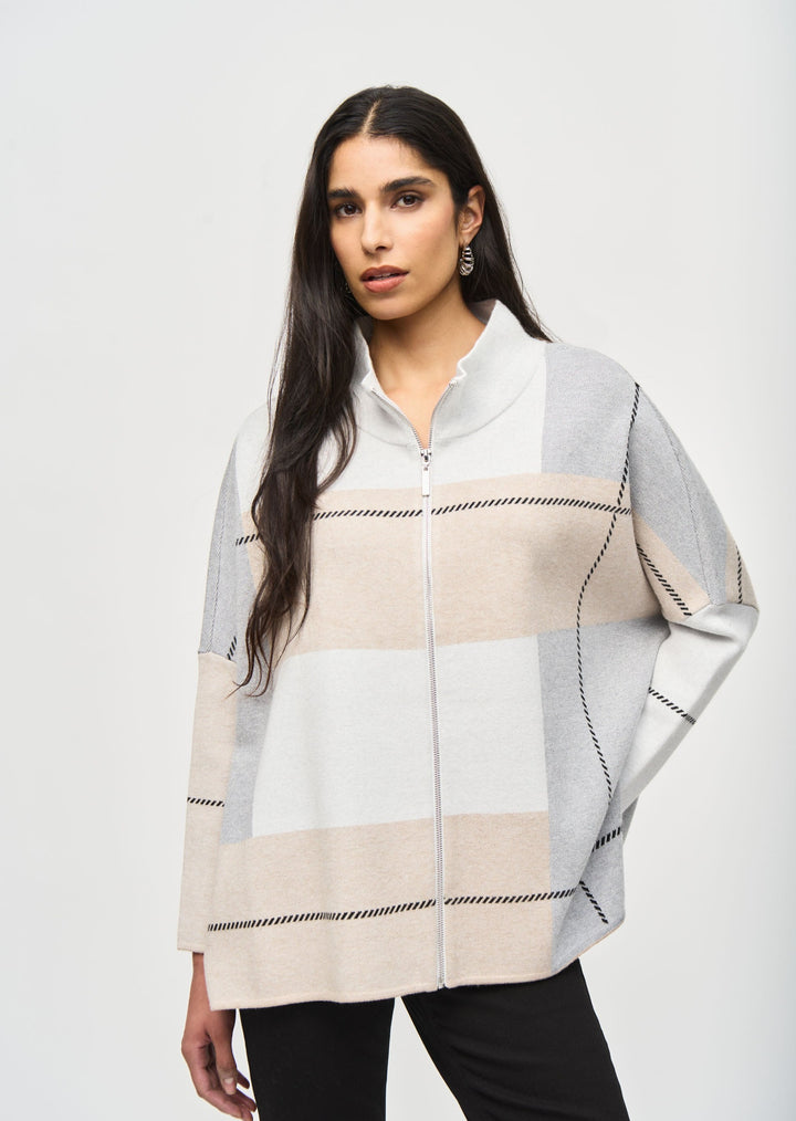 Joseph Ribkoff - Color-Block Jacquard Knit Cover-Up