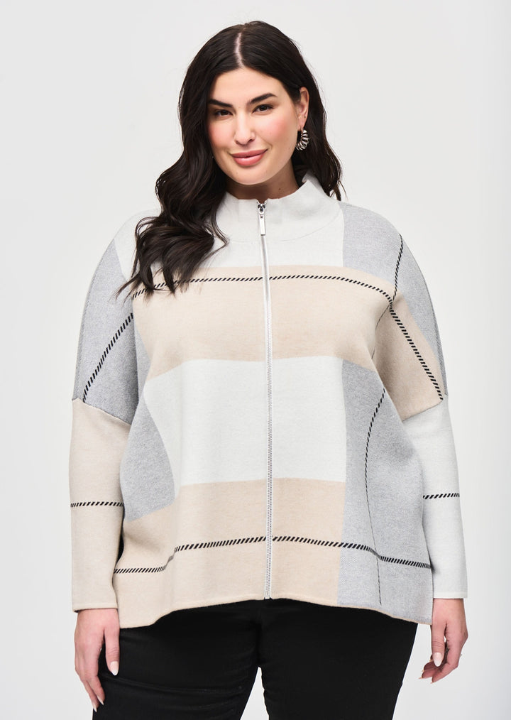 Joseph Ribkoff - Color-Block Jacquard Knit Cover-Up