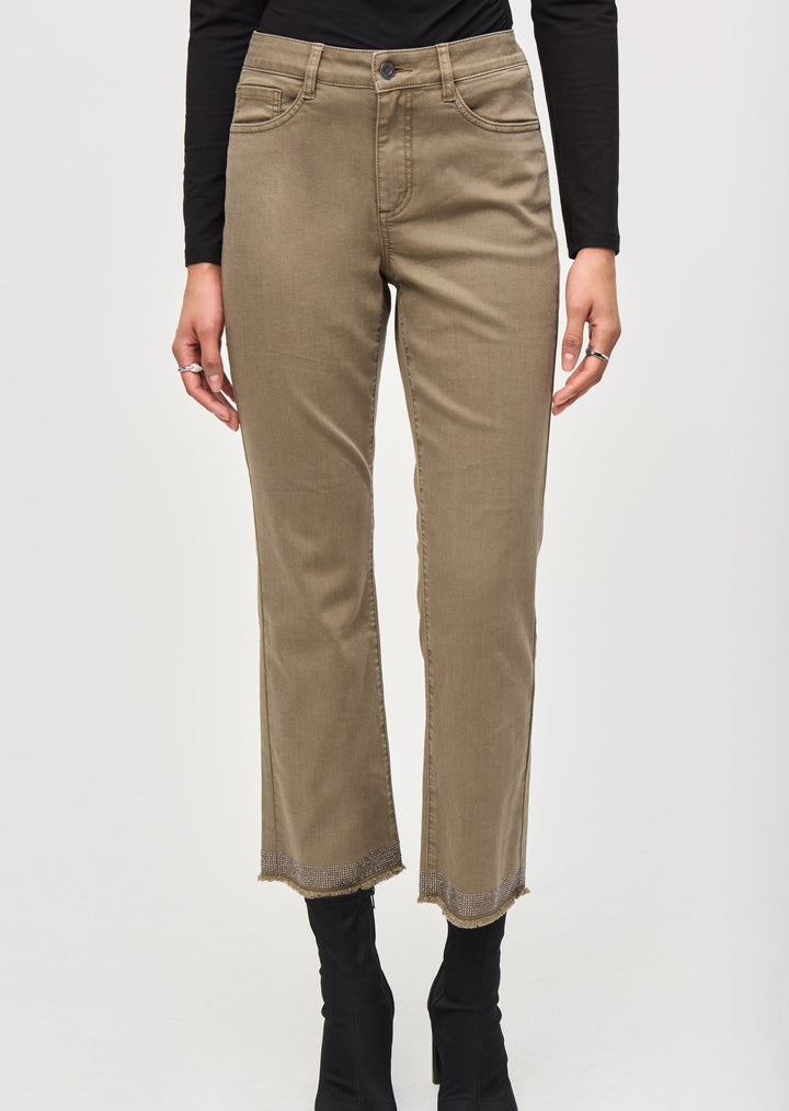 Joseph Ribkoff - Denim Straight Pants with Frayed Hem