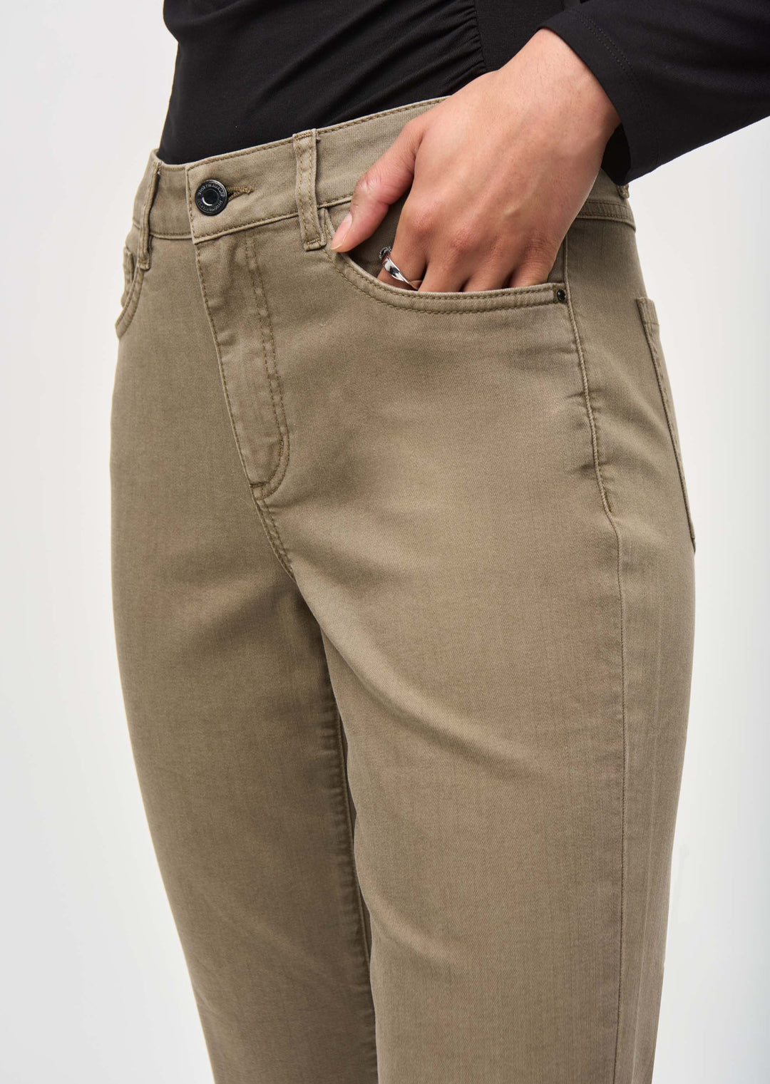 Joseph Ribkoff - Denim Straight Pants with Frayed Hem