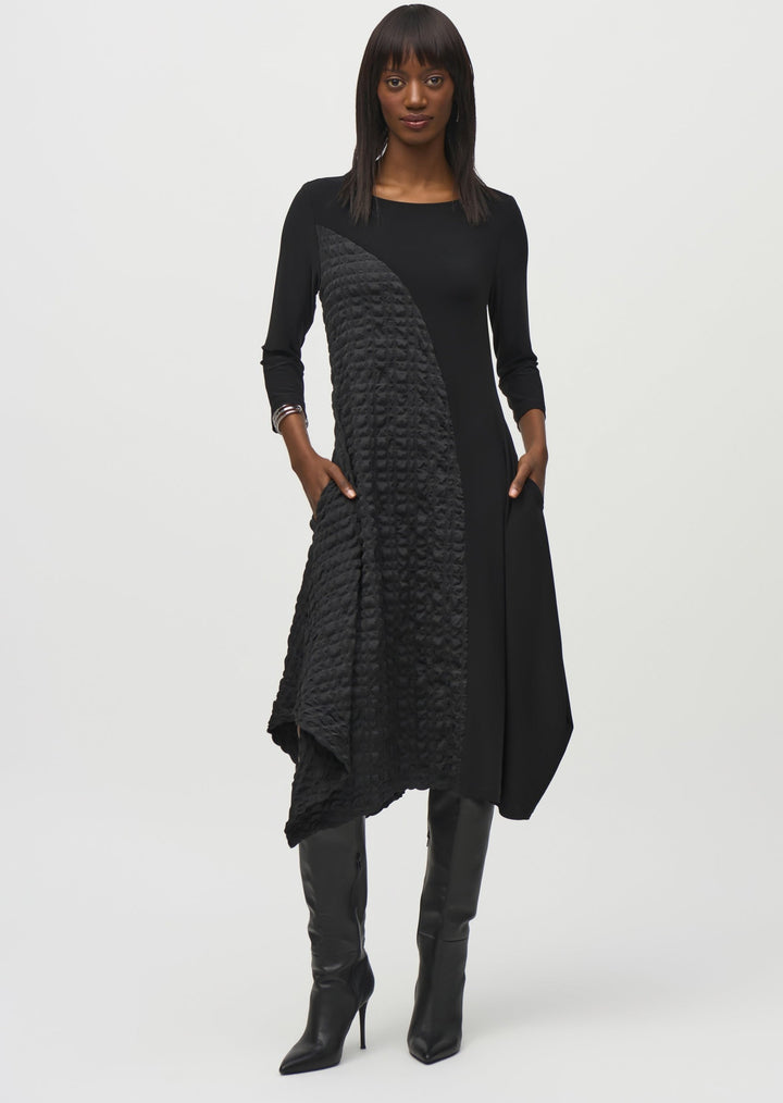 Joseph Ribkoff - Silky Knit And Jacquard Handkerchief Dress