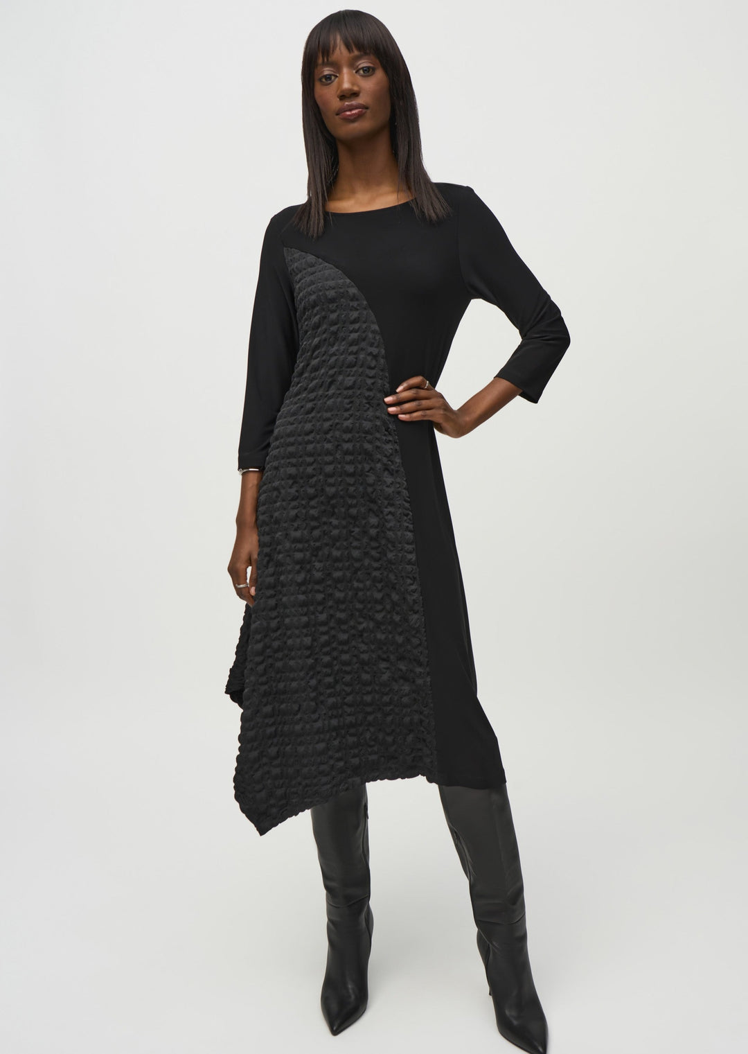 Joseph Ribkoff - Silky Knit And Jacquard Handkerchief Dress