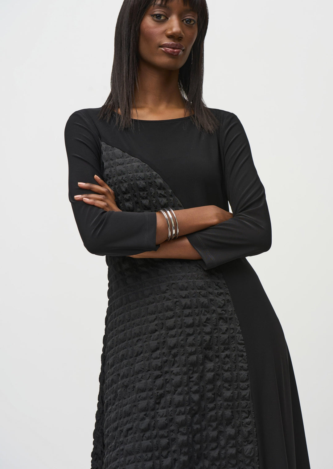 Joseph Ribkoff - Silky Knit And Jacquard Handkerchief Dress