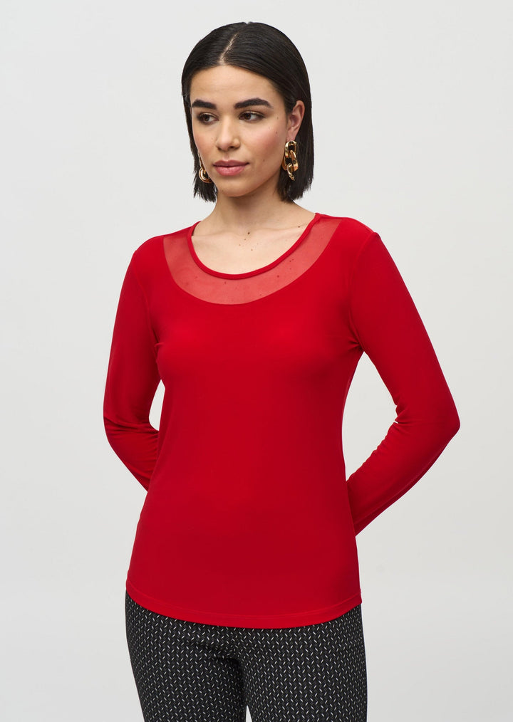 Joseph Ribkoff - Silky Knit and Mesh Fitted Top