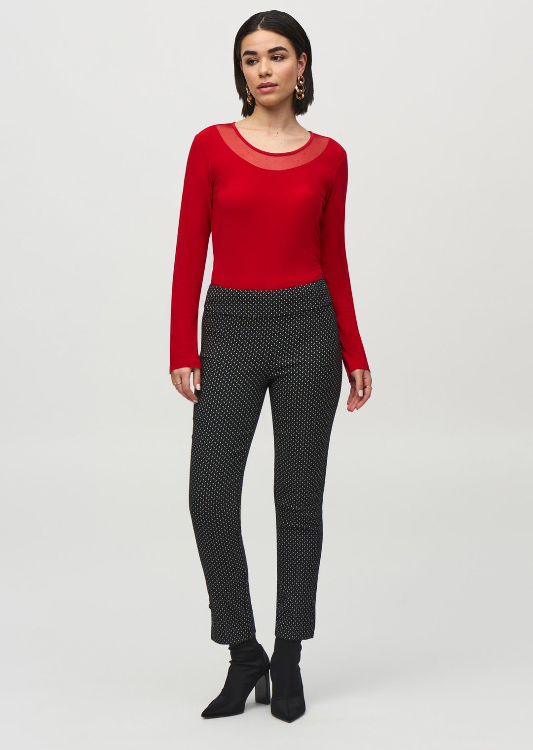 Joseph Ribkoff - Silky Knit and Mesh Fitted Top