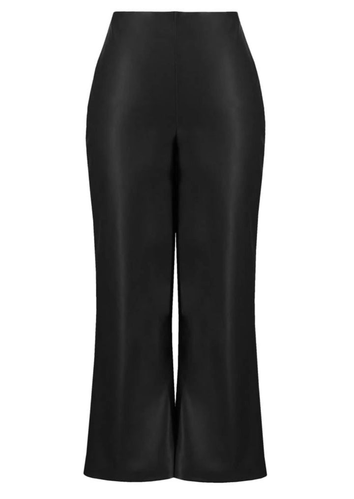 Joseph Ribkoff - Leatherette Wide-Leg Pull-On Pants