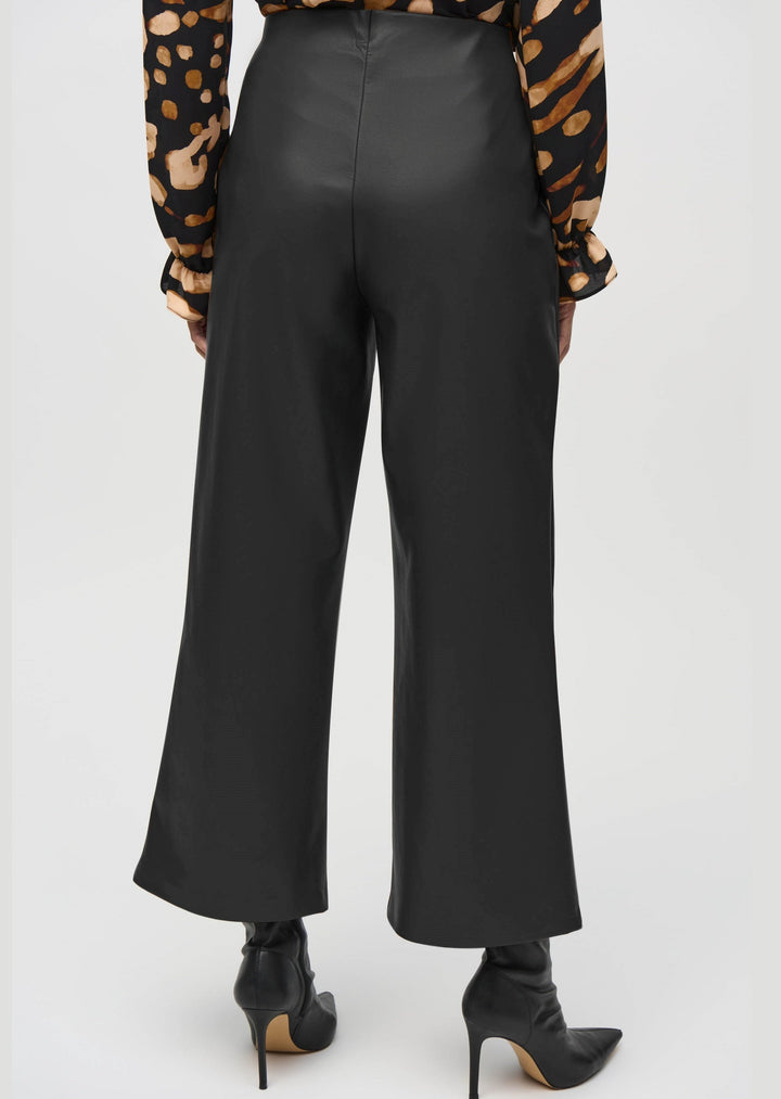 Joseph Ribkoff - Leatherette Wide-Leg Pull-On Pants