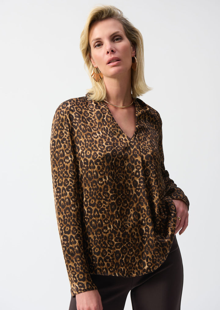 Joseph Ribkoff - Satin Animal Print Top