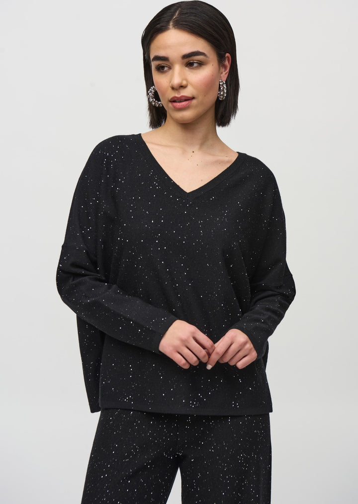 Joseph Ribkoff - Sequined Sweater Knit Boxy Top