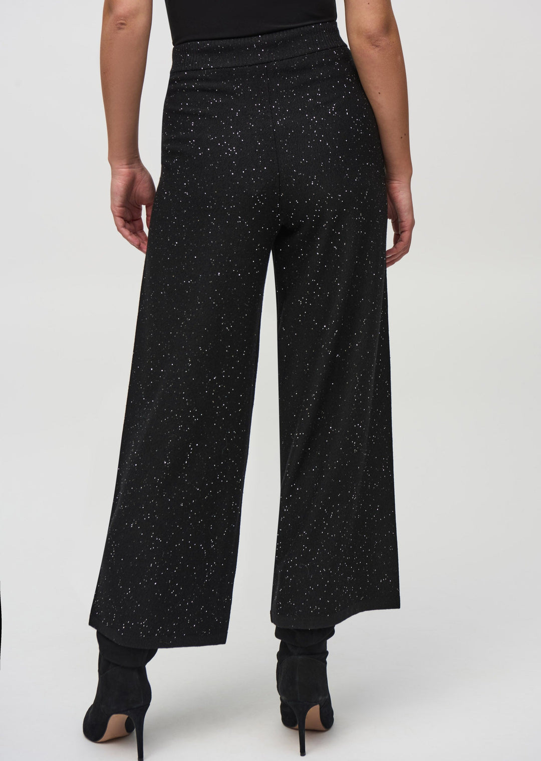 Joseph Ribkoff - Sequined Sweater Knit Culotte Pants