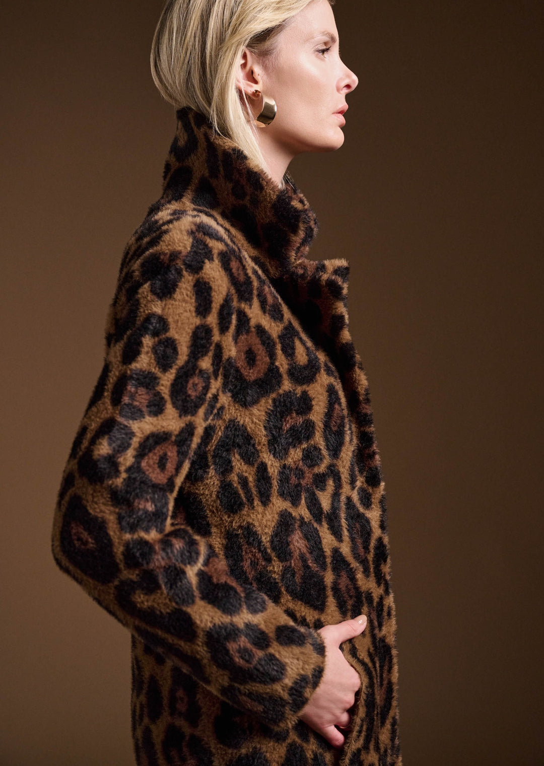 Joseph Ribkoff - Jacquard Sweater Animal Print Coat