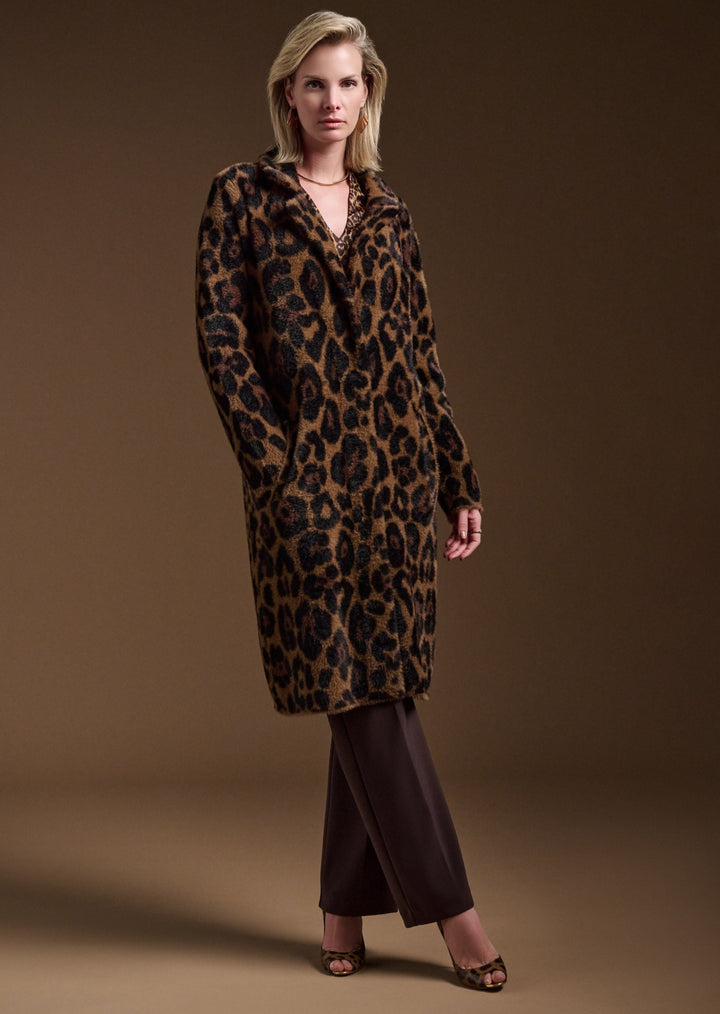 Joseph Ribkoff - Jacquard Sweater Animal Print Coat