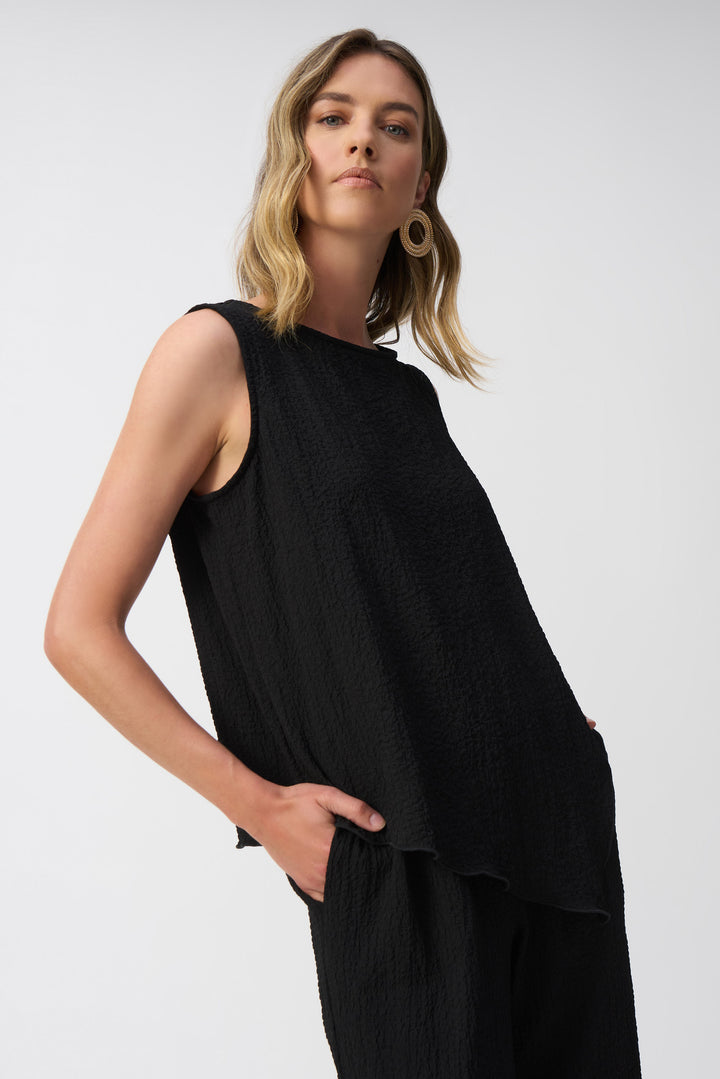 Joseph Ribkoff - Seersucker Asymmetrical Sleeveless Top