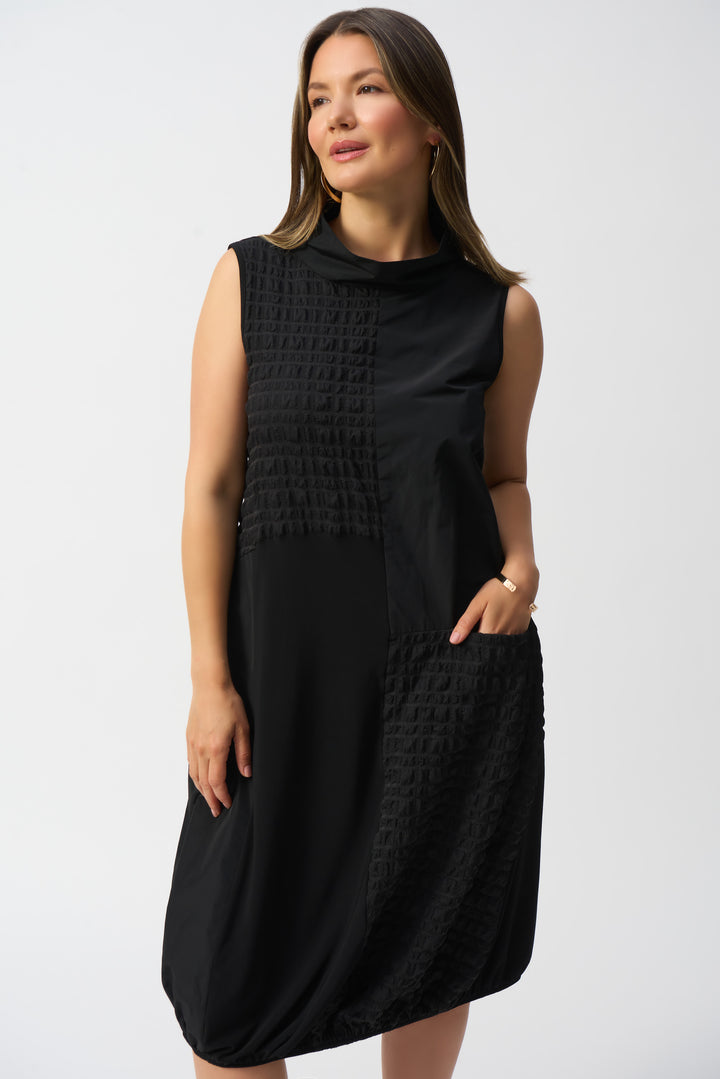 Joseph Ribkoff -  Bubble Jacquard Sleeveless Cocoon Dress