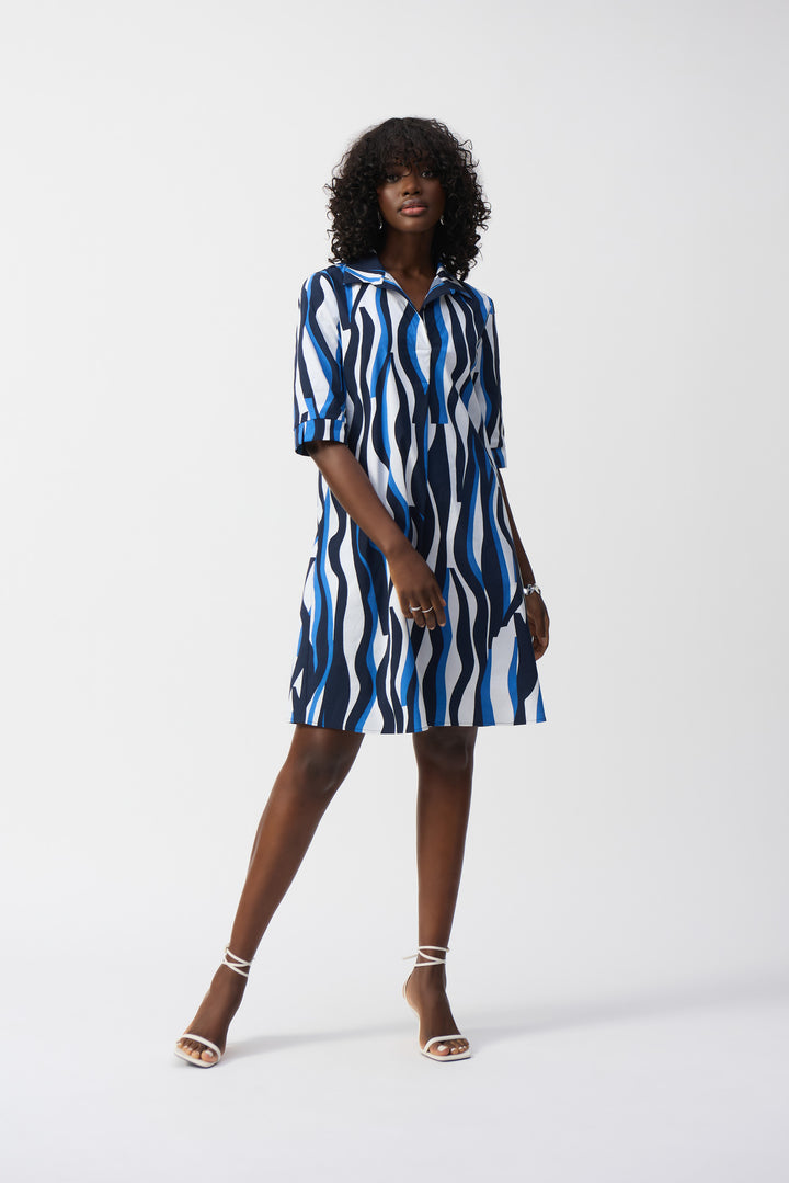 Joseph Ribkoff - Stretch Poplin Trapeze Shirt Dress