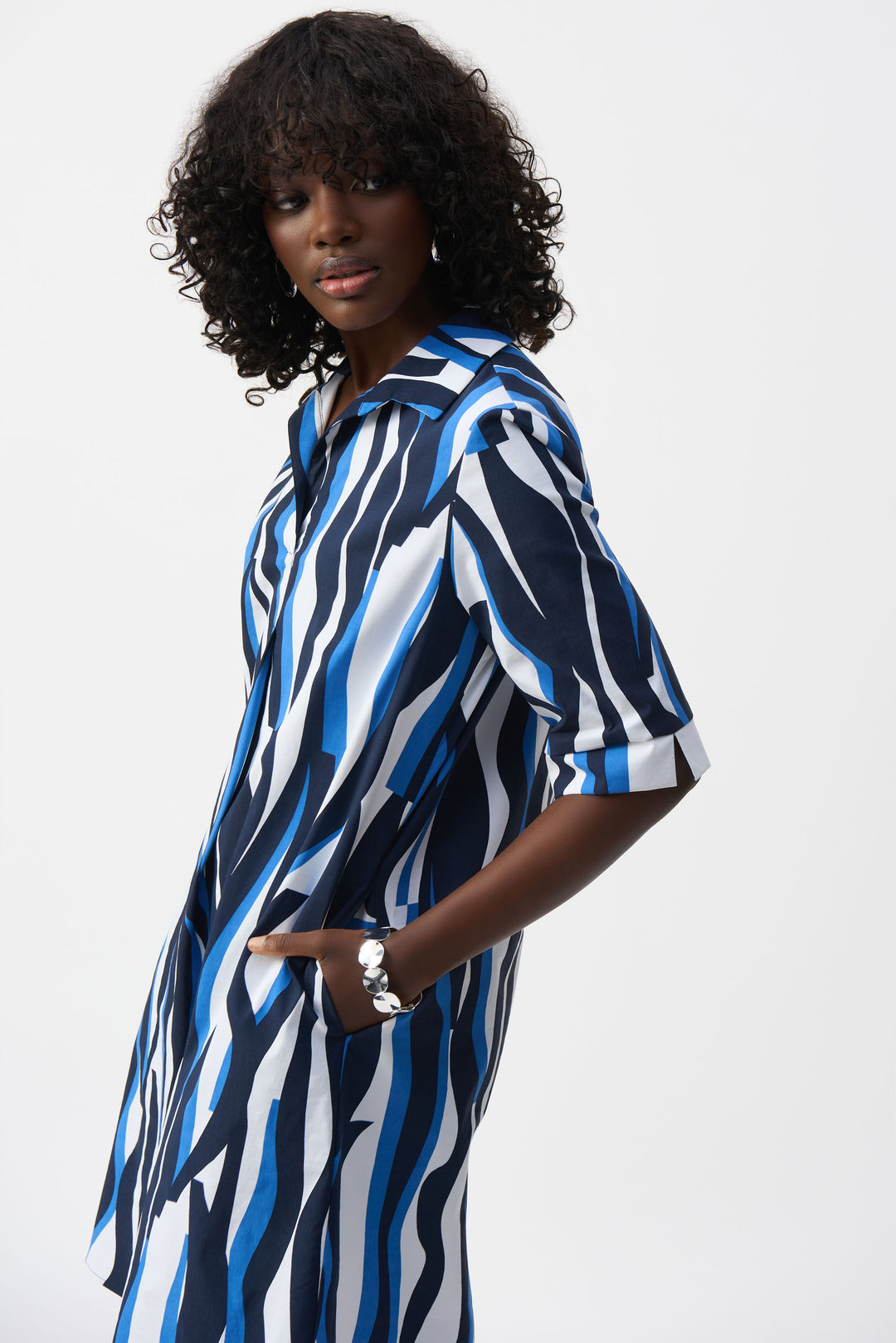 Joseph Ribkoff - Stretch Poplin Trapeze Shirt Dress