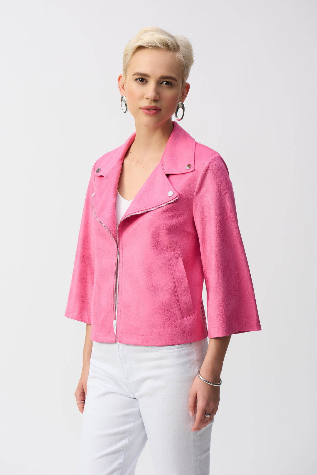 Joseph Ribkoff - Foiled Faux Suede Swing Jacket