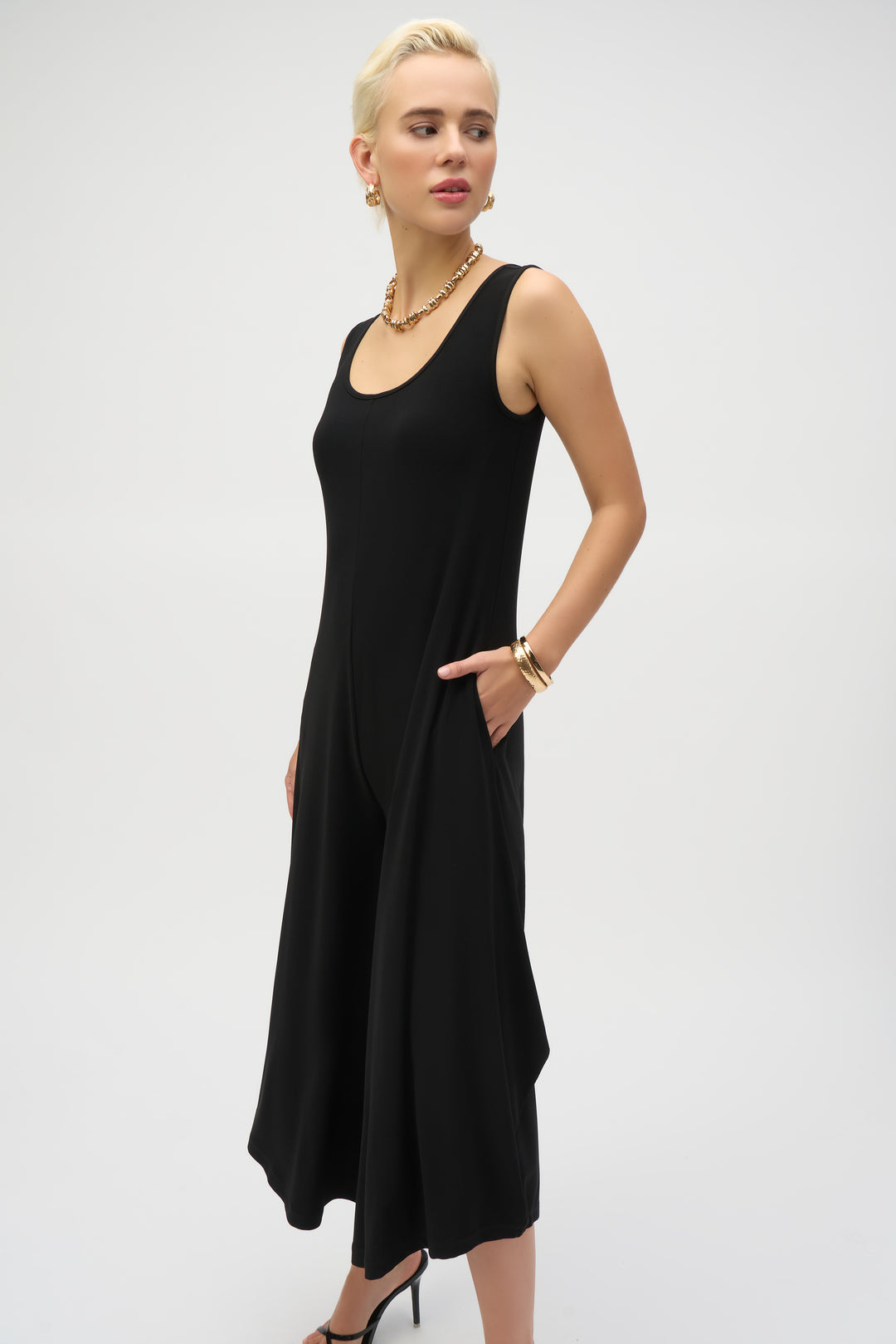 Joseph Ribkoff - Silky Knit Wide-Leg Sleeveless Jumpsuit