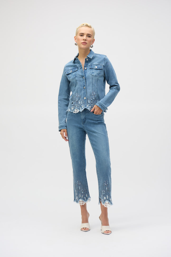 Joseph Ribkoff - Stretch Denim Jacket with Embroidery