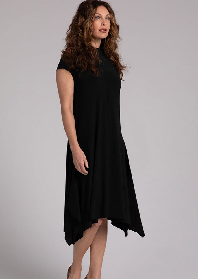 Sympli - Flounce Funnel Neck Dress