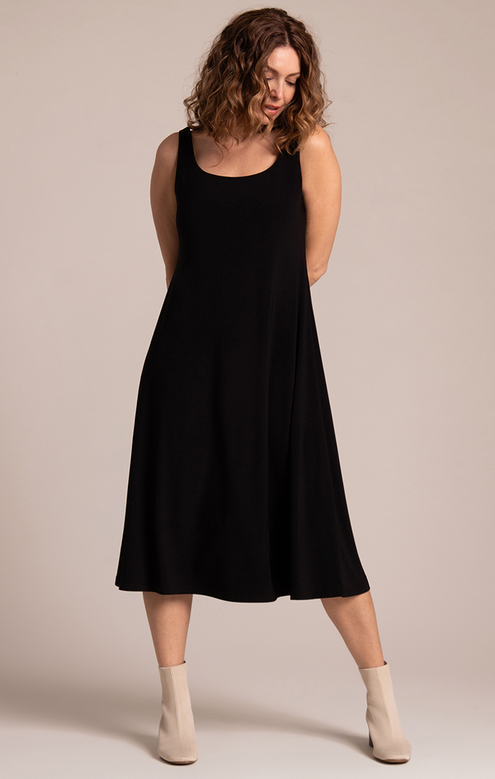 Sympli - Square Neck Fit and Flare Dress