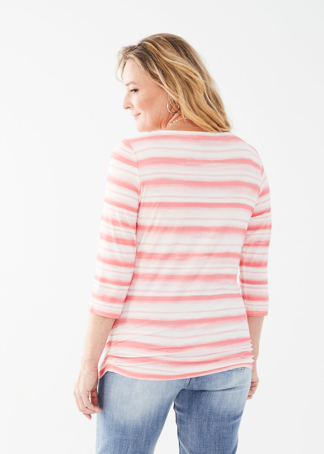 French Dressing Jeans - Amoy Striped 3/4 Sleeve Boatneck Top -SALE